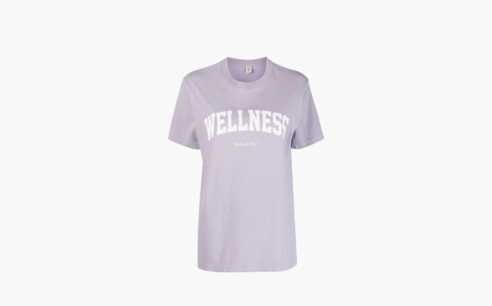 Sporty & Rich Wellness logo-print T-shirt "Purple" 