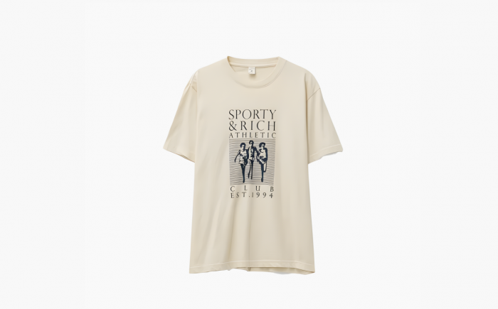 Sporty & Rich Racers T-Shirt "Cream & Navy" 