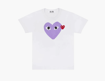 Comme des Garçons Play Double Heart T-Shirt White/Purple 