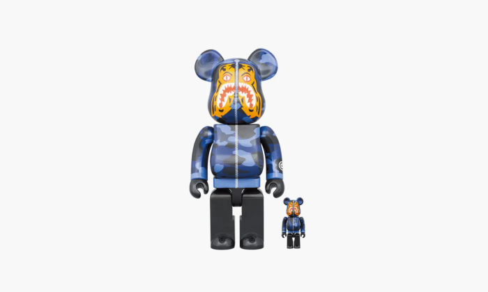 Bearbrick X BAPE Camo Tiger 100% And 400% Blue 