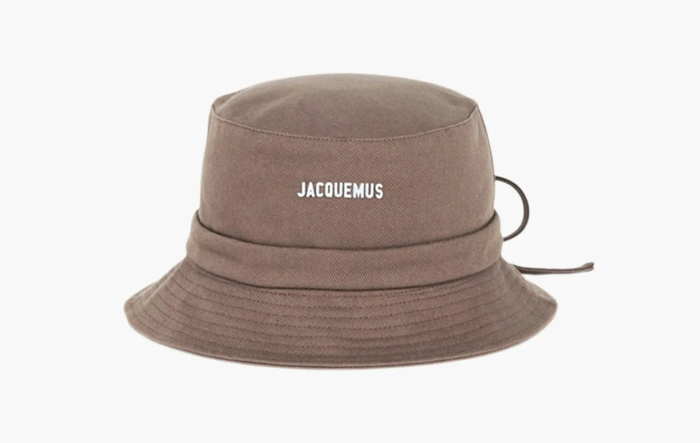 Jacquemus Le Bob Gadjo Bow Knotted Bucket Hat Brown  Jacquemus Le Bob Gadjo Bow Knotted Bucket Hat Brown