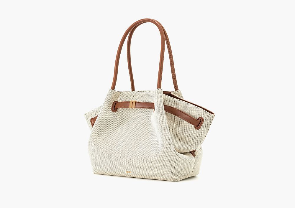 JW PEI Hana Medium Tote Bag Brown Canvas