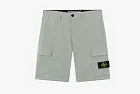 Stone Island Organic Cotton Stretch Broken Twill Cargo Shorts Green