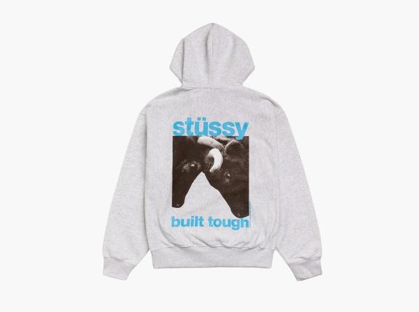 Stussy Built Tough Zip Hoodie Ash Heather 
