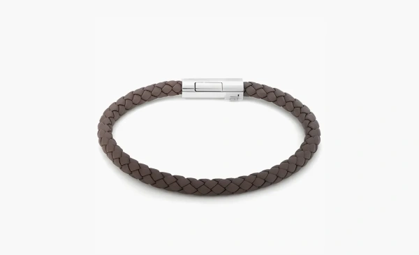 HERMES Goliath Bracelet Leather Brown 