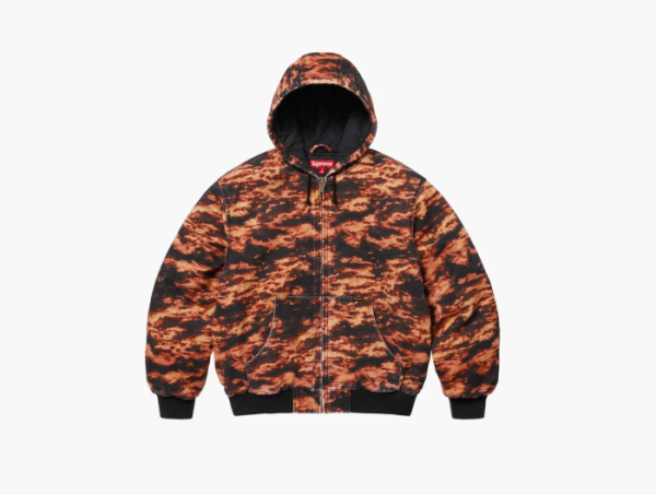 Supreme AOI Embroidered Hooded Work Jacket Flames 