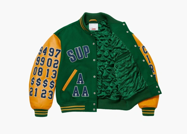 Supreme Praises Varsity Jacket Green  Supreme Praises Varsity Jacket Green