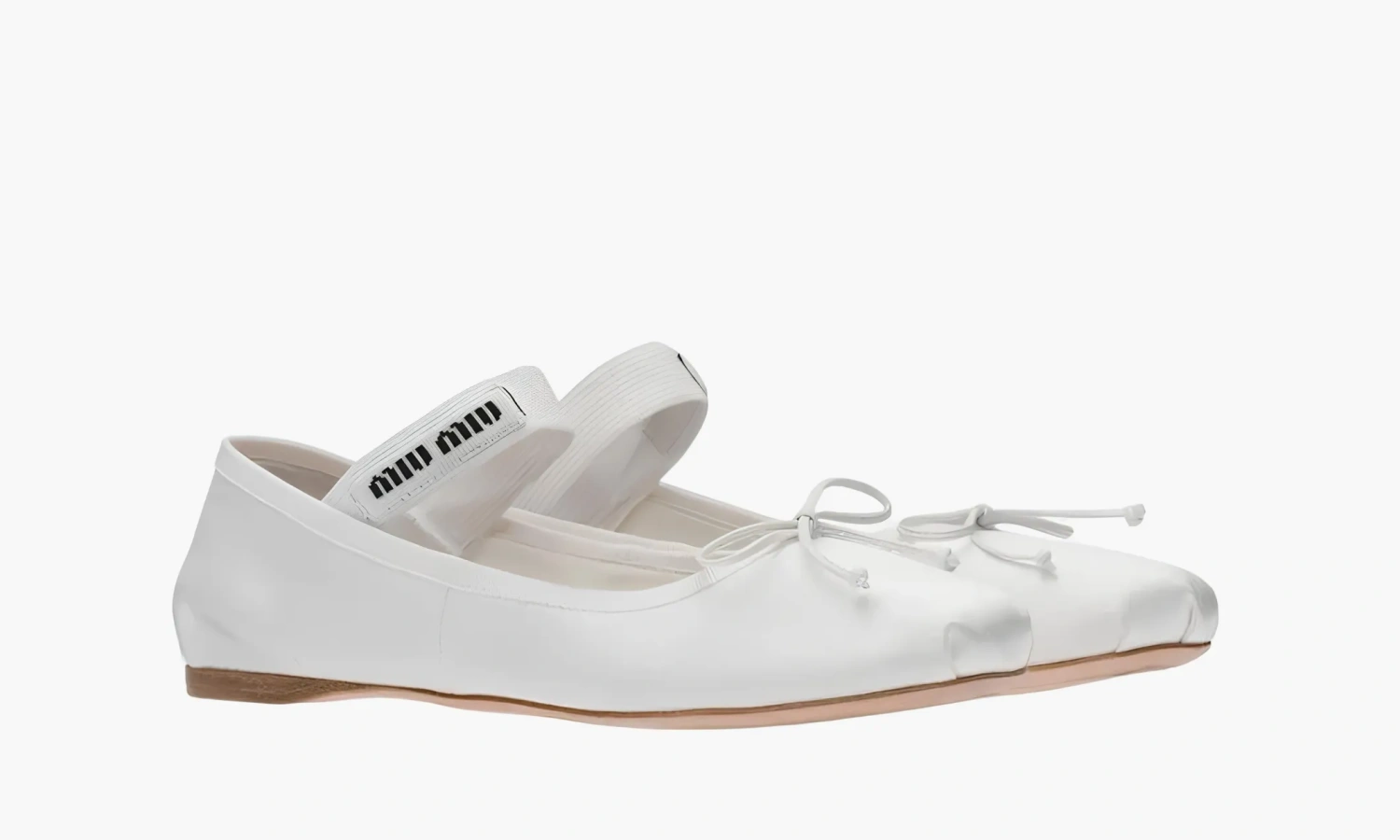 Miu Miu Satin Ballerinas White 