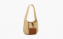 Saint Laurent Le 5 A 7 Mini Hobo Bag in Raffia "Natural/Brick" 