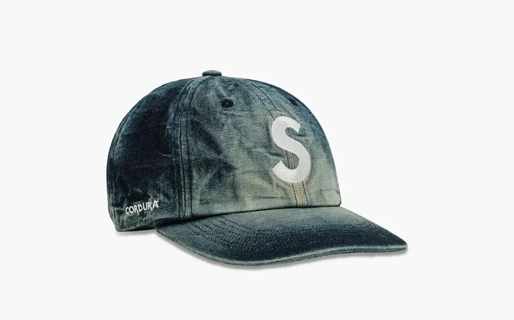 Supreme Cordura Denim S Logo 6-Panel Bleached Indigo