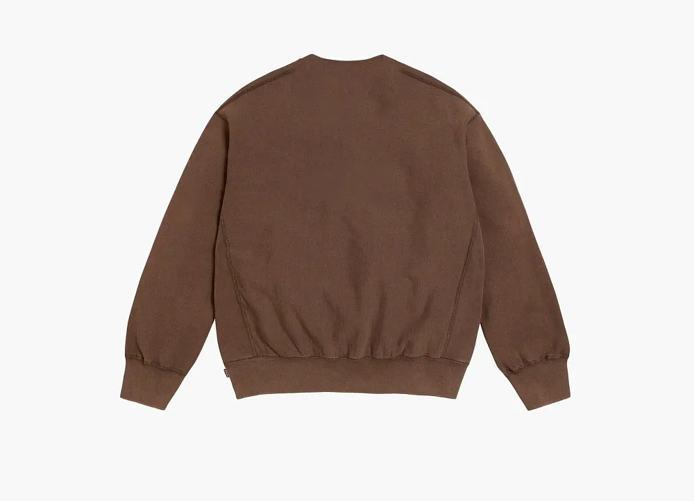 Supreme Washed Box Logo Crewneck Brown