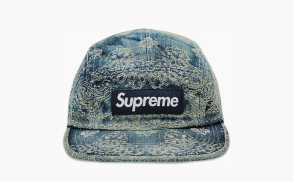 Supreme Bandana Jacquard Denim Camp Cap Blue 