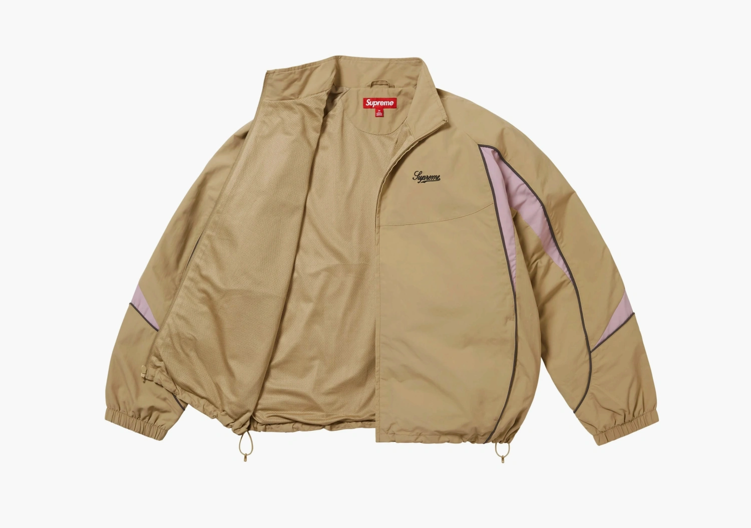 Supreme Contrast Piping Track Jacket Tan 