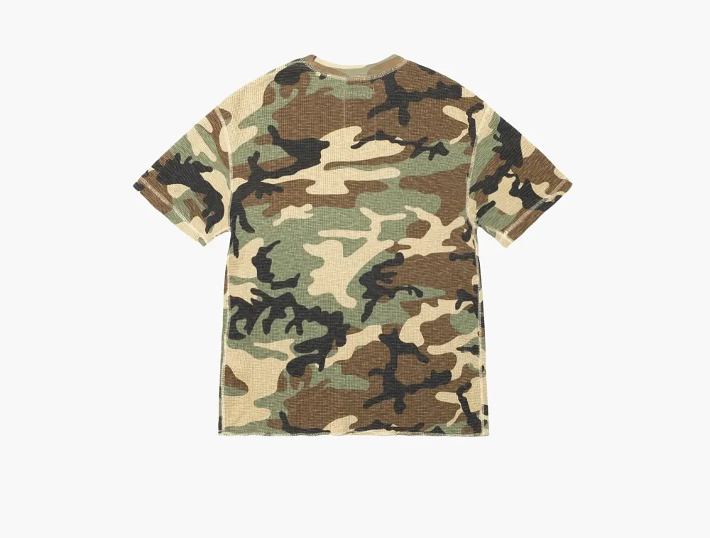 Stussy Pigment Dyed Short-Sleeve Thermal  Camo