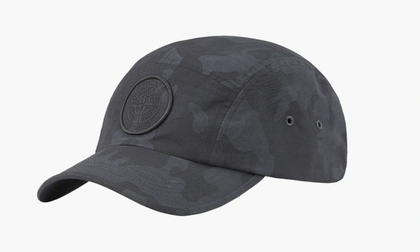 Stone Island X Supreme Reactive Ice Camo Ripstop Camp Cap Black 