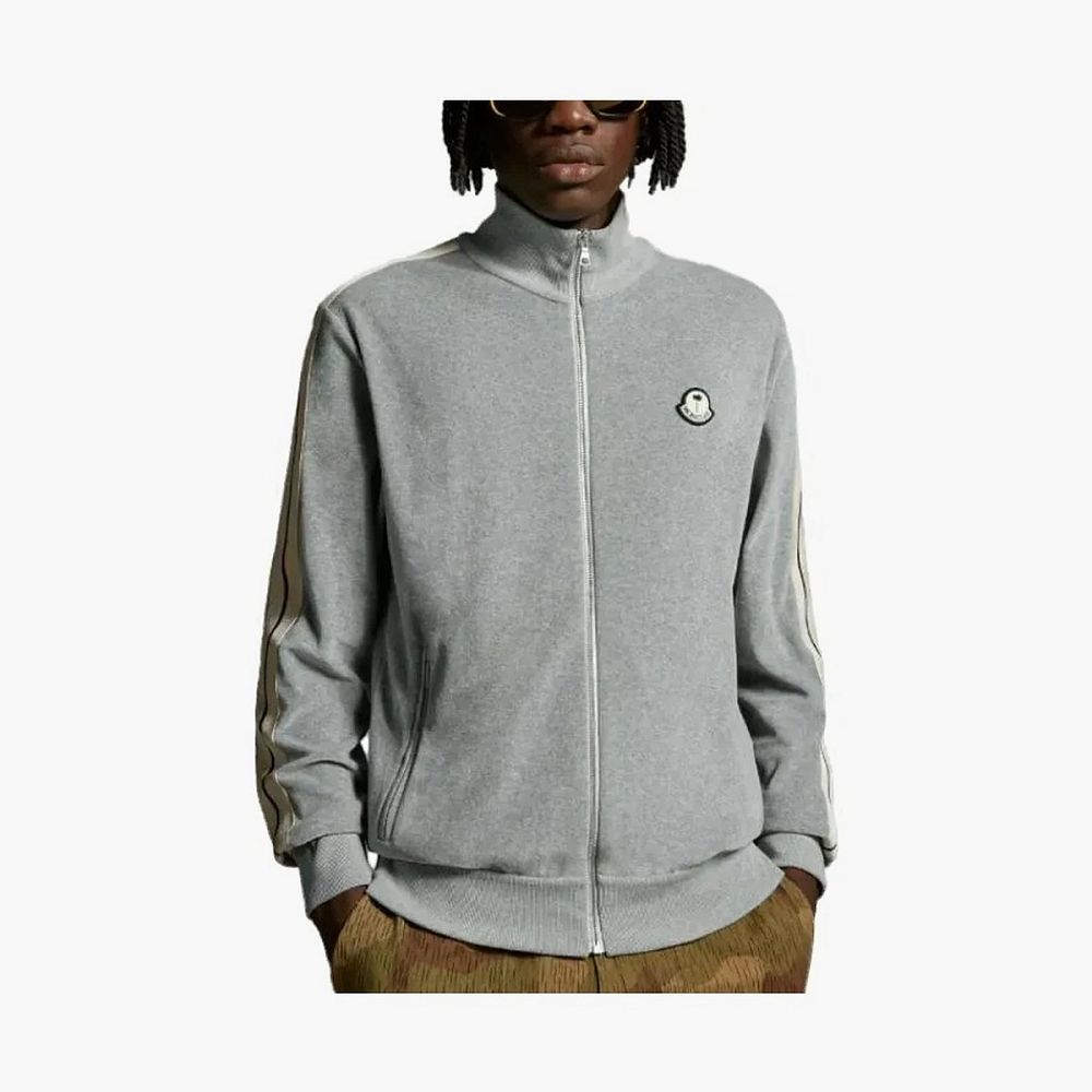 Moncler x Palm Angels Chenille Zip-Up Sweatshirt Grey