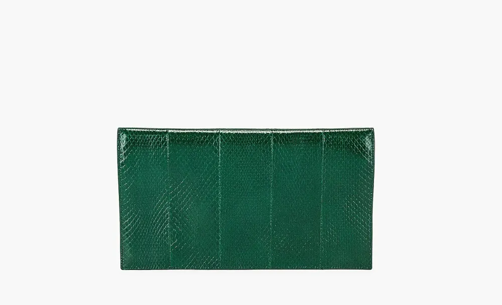SAINT LAURENT Medium Uptown Ayers Clutches Green