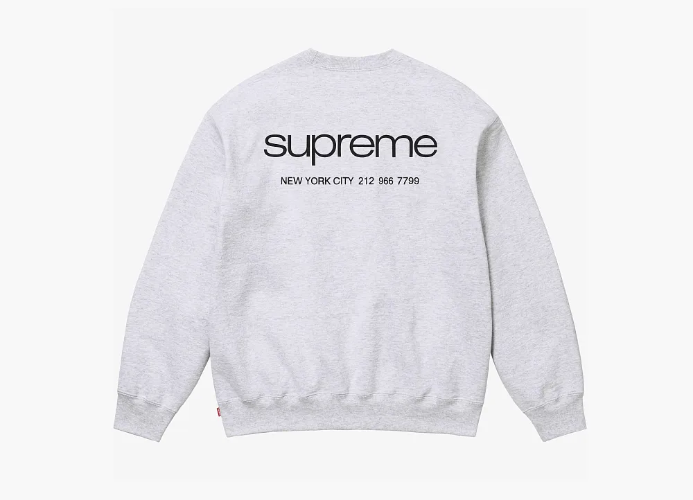 Supreme NYC Crewneck Ash Grey