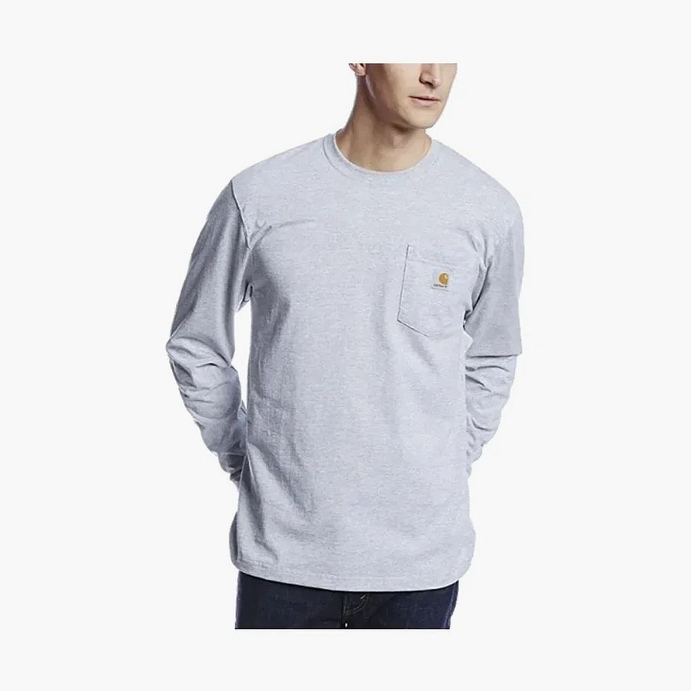 Carhartt K126 Pocket Long-Sleeve T-Shirt Heather Grey