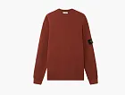 Stone Island Ribbed Soft Organic Cotton Crewneck Jumper Brick Red