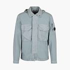 C.P. Company Flatt Nylon Mixed Goggle Overshirt Silver Blue