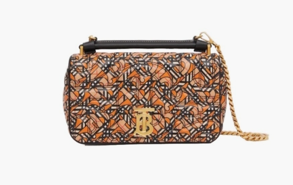 Burberry Small Quilted Lambskin Monogram Print Lola Bag Multicolor 