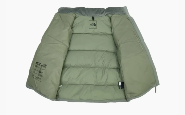 The North Face Logo Stand Collar Long Sleeve With Down Jacket Green 