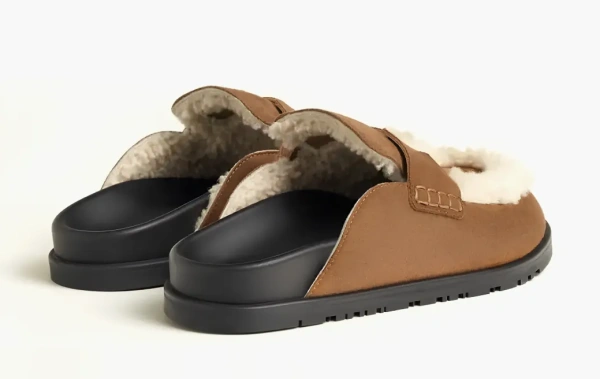 Hermes Go Mule Smoky Brown / Ecru 