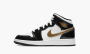 фото Air Jordan 1 Mid SE GS "Black Gold Patent Leather" (Air Jordan 1)-BQ6931 007