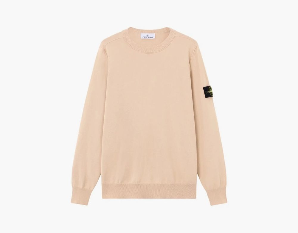 Stone Island Soft Organic Cotton Crewneck Sweater Plaster Pink