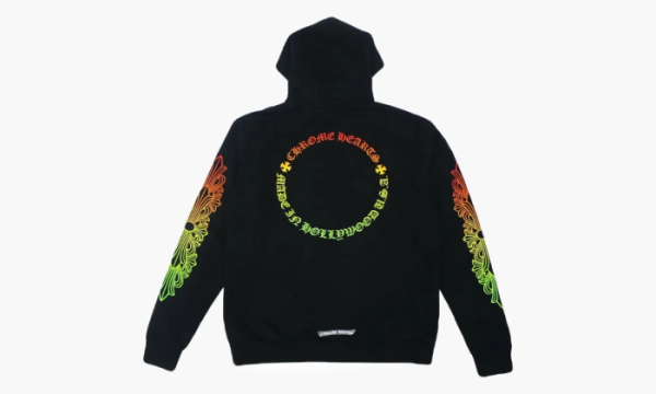 Chrome Hearts Floral Sleeve Gradient Made In Hollywood Hoodie Black / Gradient 