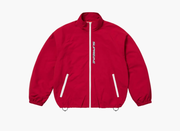 Supreme Contrast Zip Track Jacket Red 