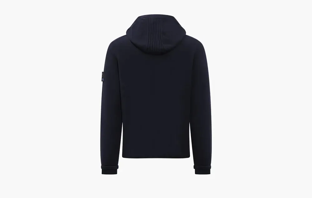 Premiata Solid Color Hooded Pullover Long Sleeve Sweater Blue
