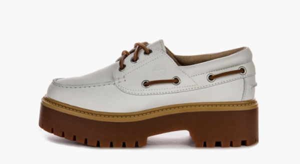 Timberland Stone Street Premium Boat Shoes WMNS White Full Grain 