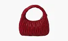 Miu Miu Wander Matelasse Nappa Leather Hobo Bag Red