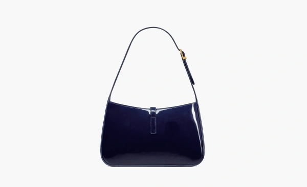 Saint Laurent Le 5 A 7 Bag In Patent Leather Midnight Blue 