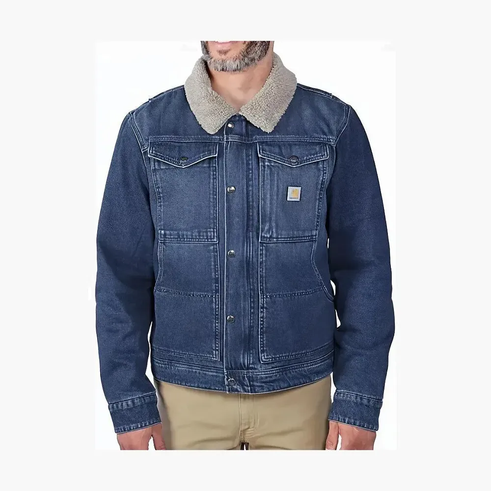 Carhartt 0J6323 DENIM SHERPA-LINED JACKET 2 RELAXED FIT Beech