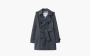 Burberry Short Cotton Blend Trench Coat "Gray" 