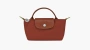 Longchamp Le Pliage Green Handle Pouch Chestnut 