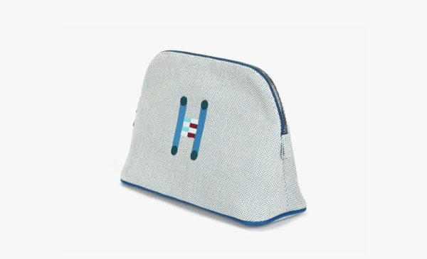 HERMES Bolide handbag in Cotton Cyan Blue & Gray  HERMES Bolide handbag in Cotton Cyan Blue & Gray