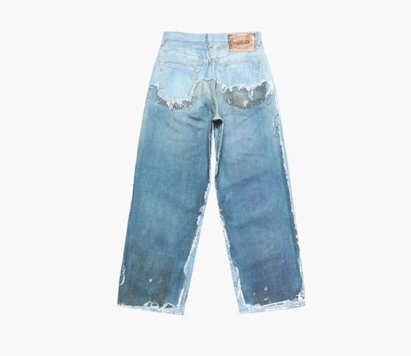 Acne Studios 1981 Trompe L'oeil Wide Leg Jeans Mid Blue 