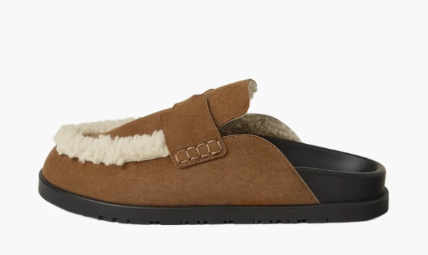 Hermes Go Mule Smoky Brown / Ecru 