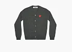 COMME des GARCONS PLAY Cardigan Red Emblem Grey