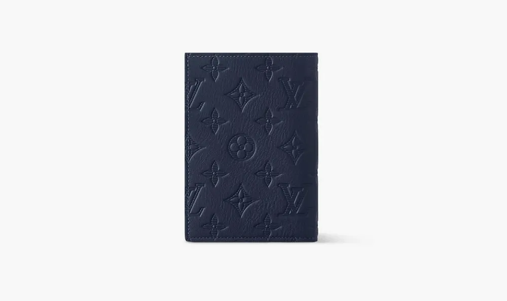 Louis Vuitton Passport Cover Monogram Navy Blue