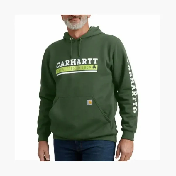 Carhartt 106751 Loose Fit Midweight Hooded Shamrock Graphic Sweatshirt SS25 logo 