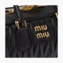 Miu Miu Wide Arcadie Matelassé Nappa Leather Bag "Black" 