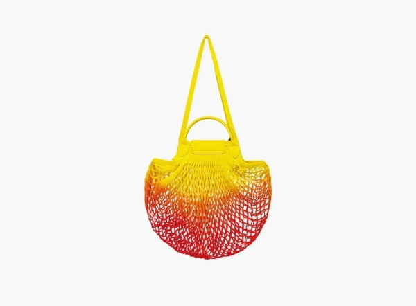 Longchamp Le Pliage Filet Top Handle Bag  Ombre Yellow/Orange 