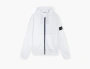 Stone Island Organic Cotton Fleece Hooded Sweatshirt with Drawstring Hood and Zip White 