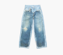 Acne Studios 1981 Trompe L'oeil Wide Leg Jeans Mid Blue 