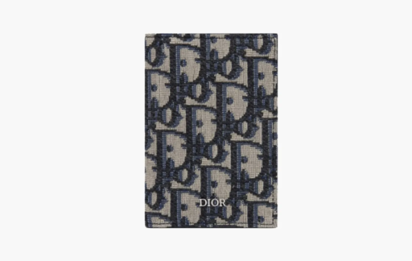 Dior Oblique Jacquard Card Holder Bi-Fold Beige/Black 